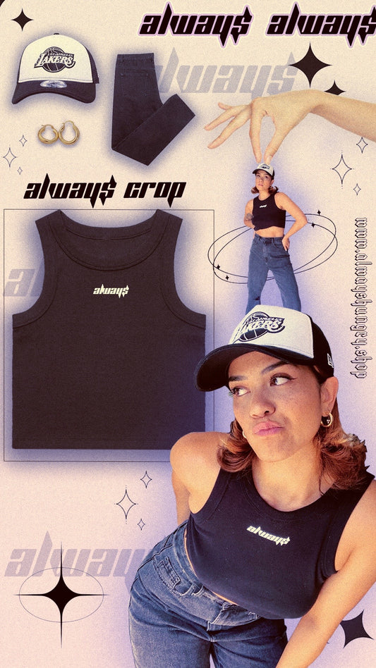 'ALWAY$' Organic Cotton Crop - Black